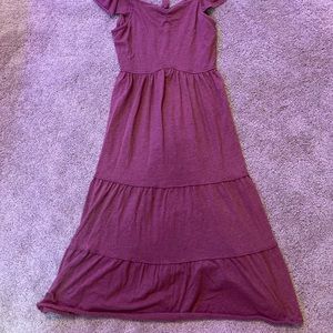 Purple long casual girls dress